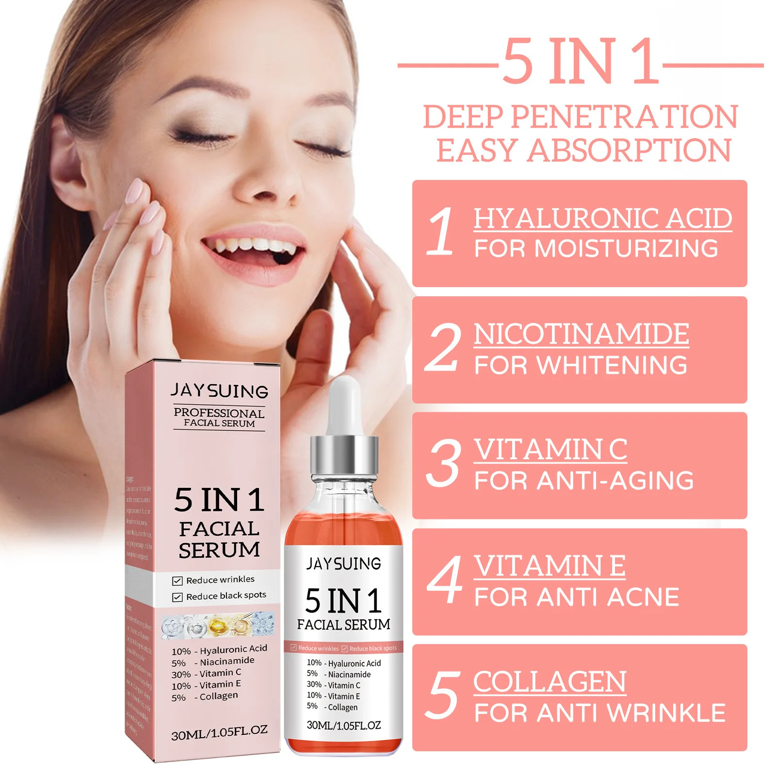 5 In 1 Moisturizing Facial Ser - Licorice Root Extract ulasan dan harga