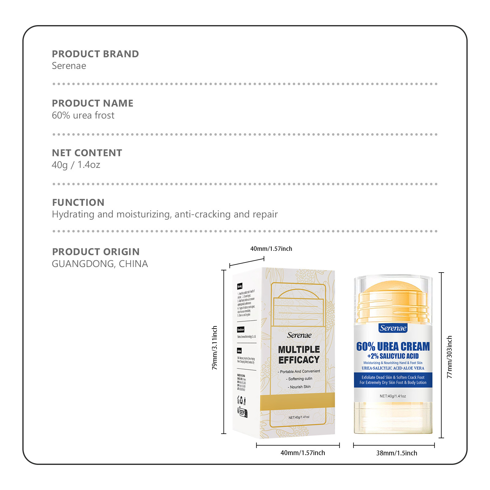 60% Urea Foot Cream + 2% Salic - Urea Foot Cream ulasan dan harga