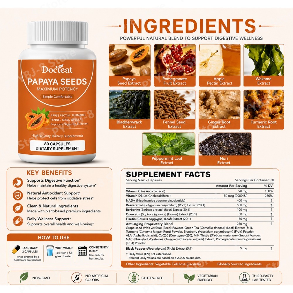 Papaya Seeds Capsule with Lico - Licorice Root Extract ulasan dan harga
