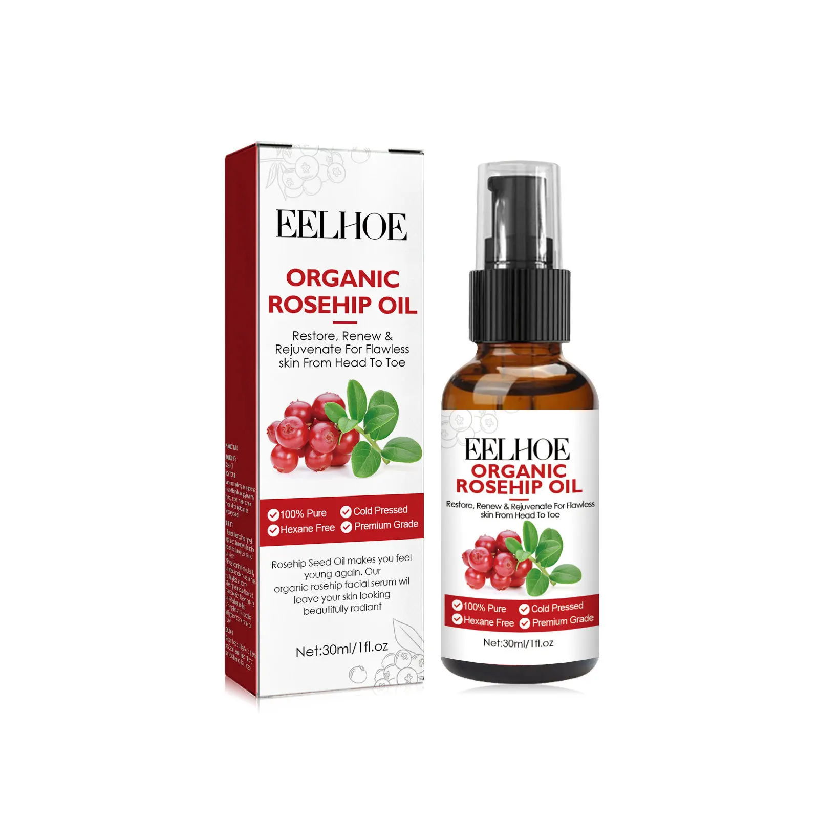 30ml Rosehip Oil Facial Serum  - Face Oil Rosehip ulasan dan harga